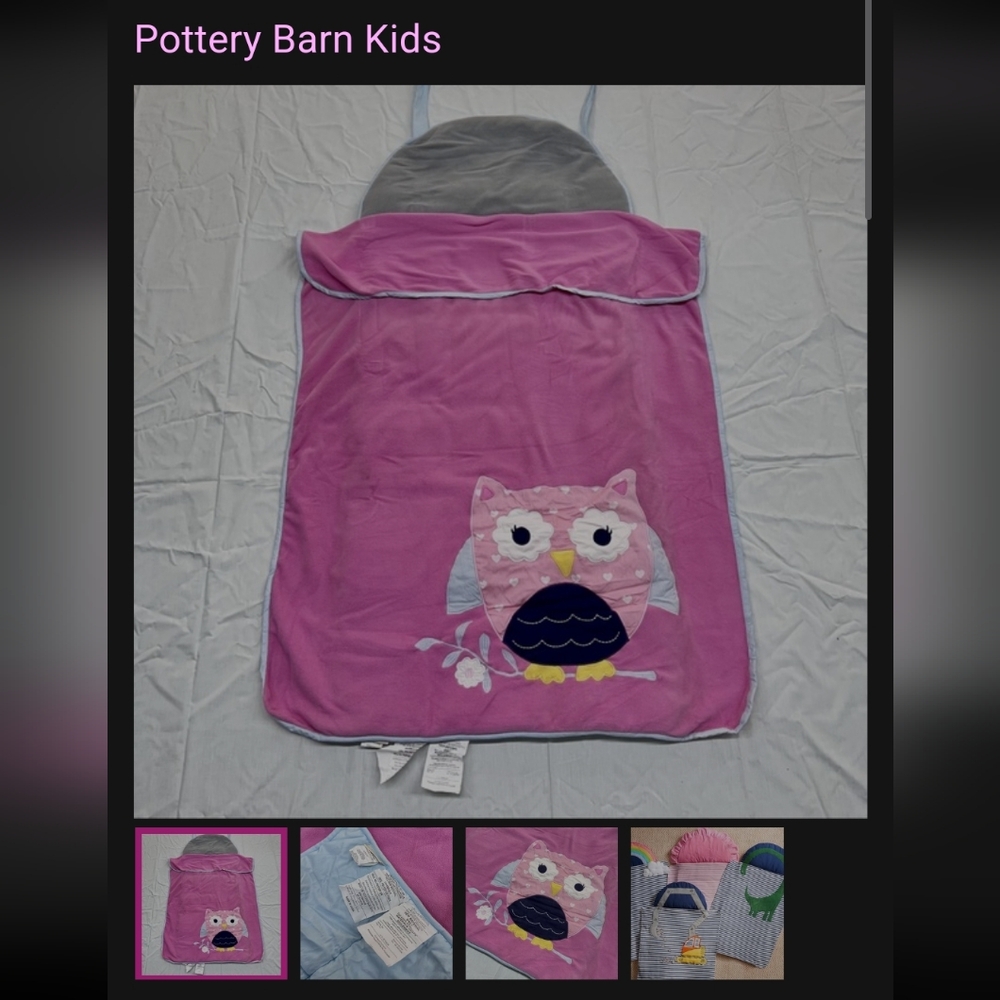 PBK Pottery Barn Kids Owl Nap Mat Sleeping Bag